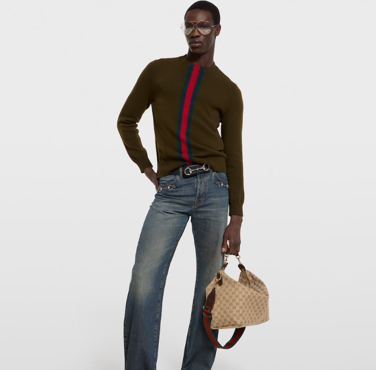 Gucci 2026  Brera Bag Sand And Dark Brown Canvas Leather