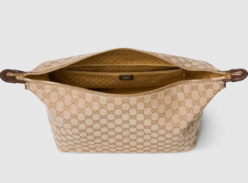 Gucci 2026  Brera Bag Sand And Dark Brown Canvas Leather
