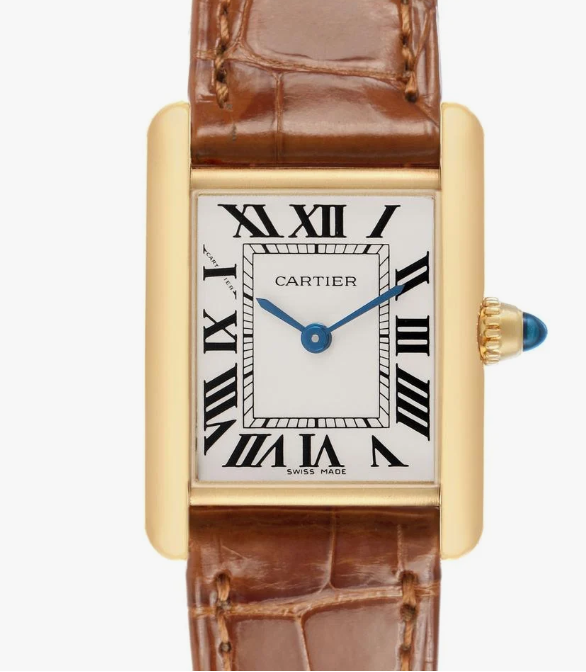 Cartier Tank Louis Gold Case Brown Leather