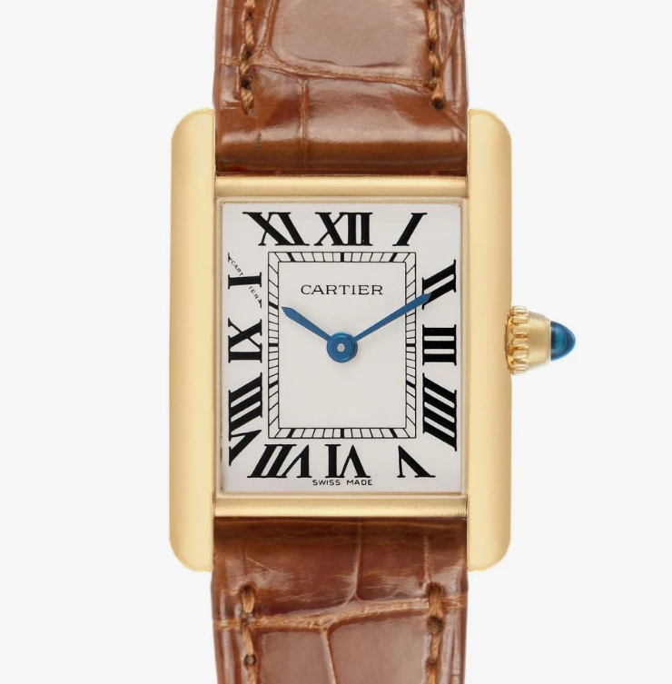 Cartier Tank Louis Gold Case Brown Leather
