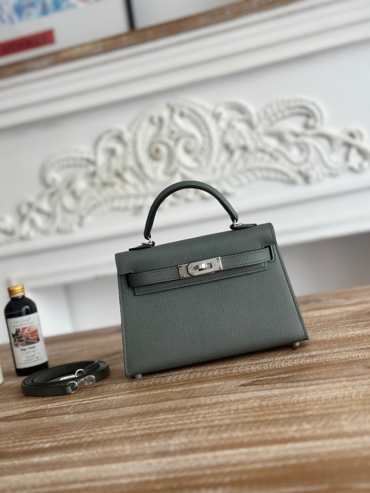 High-end Hermes 2026 Mini Kelly II 19cm Bag Epsom Leather 5