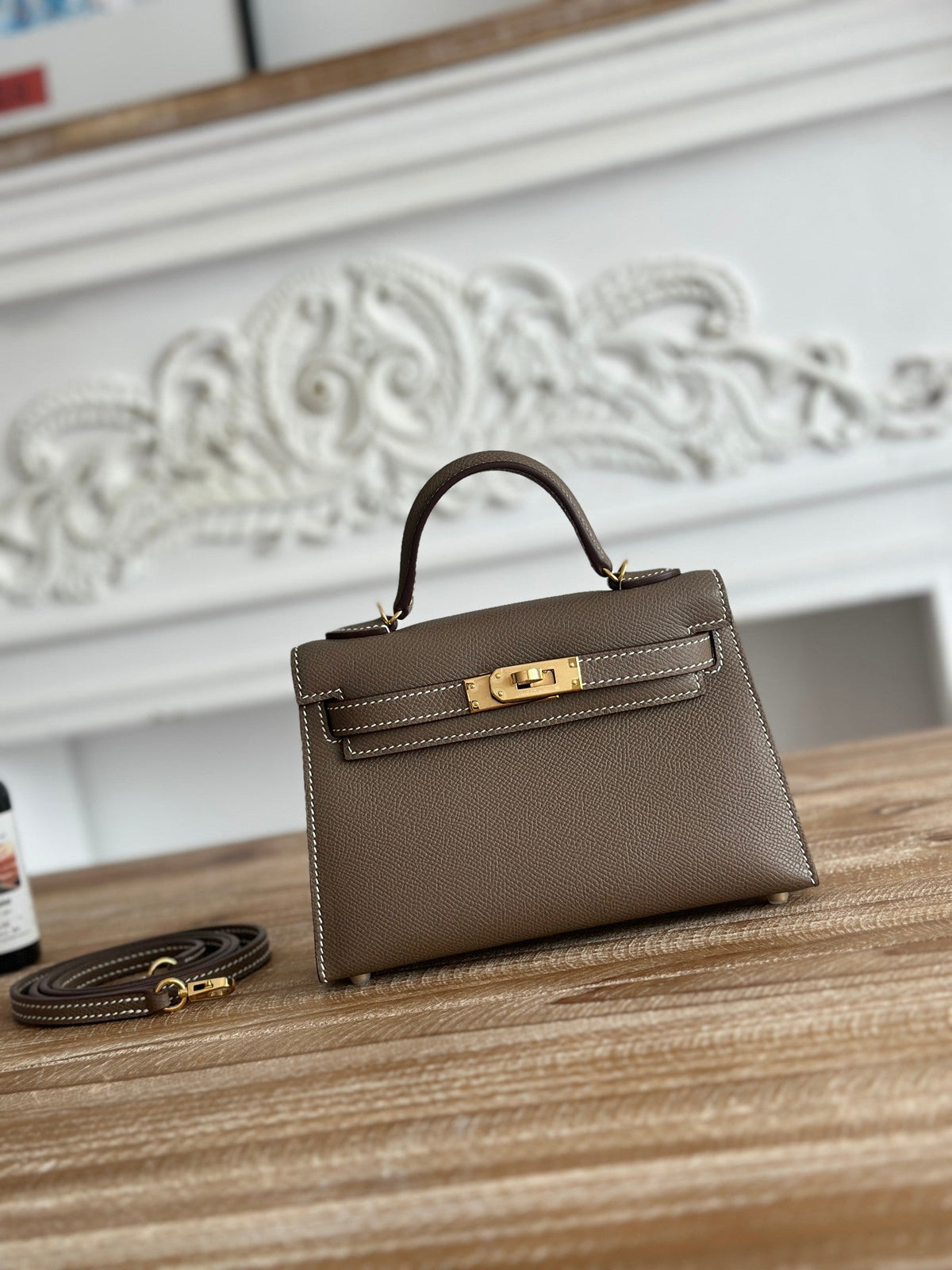 High-end Hermes 2026 Mini Kelly II 19cm Bag Epsom Leather 4