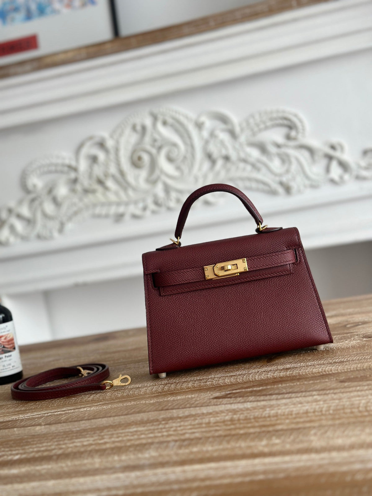 High-end Hermes 2026 Mini Kelly II 19cm Bag Epsom Leather 4