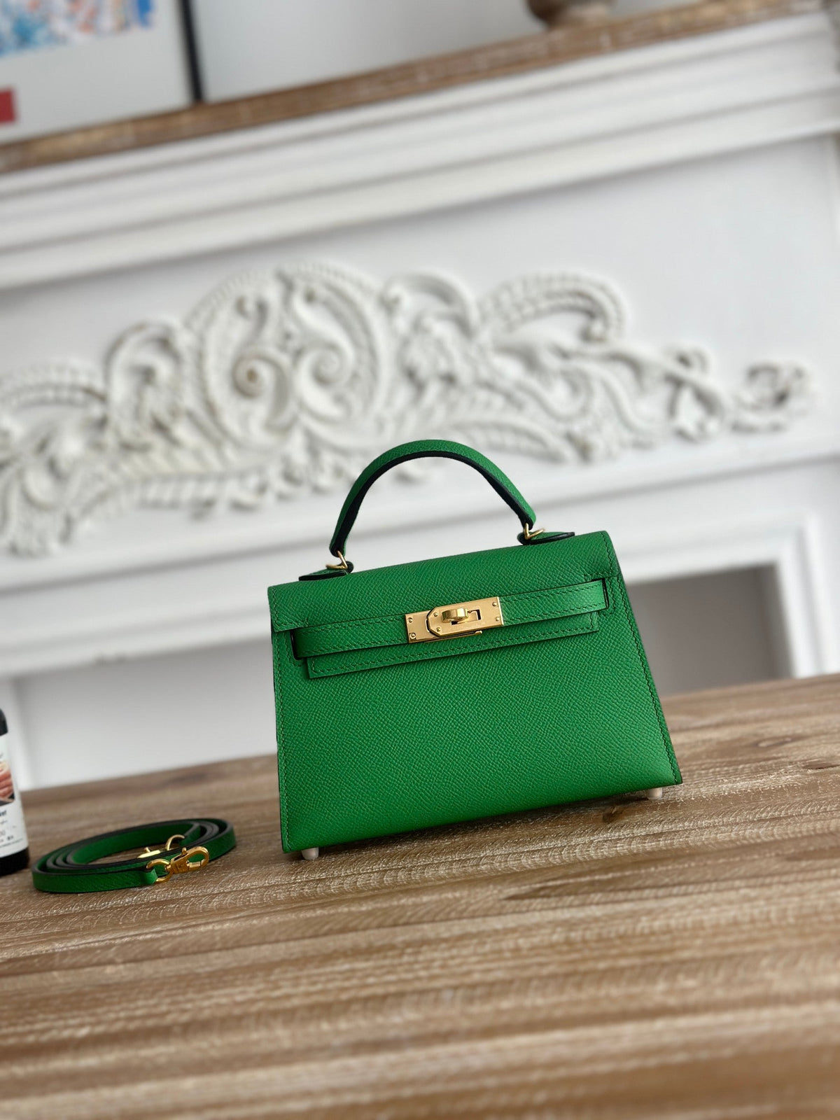 High-end Hermes 2026 Mini Kelly II 19cm Bag Epsom Leather 2