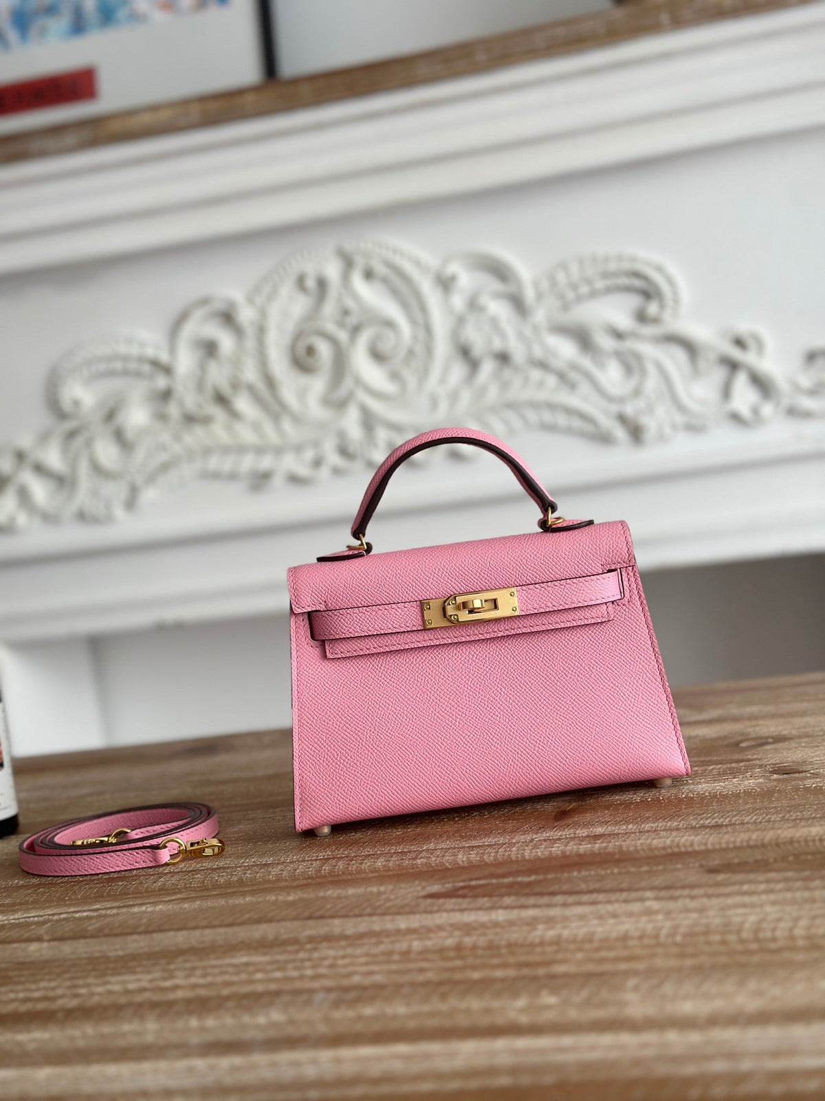 High-end Hermes 2026 Mini Kelly II 19cm Bag Epsom Leather 2