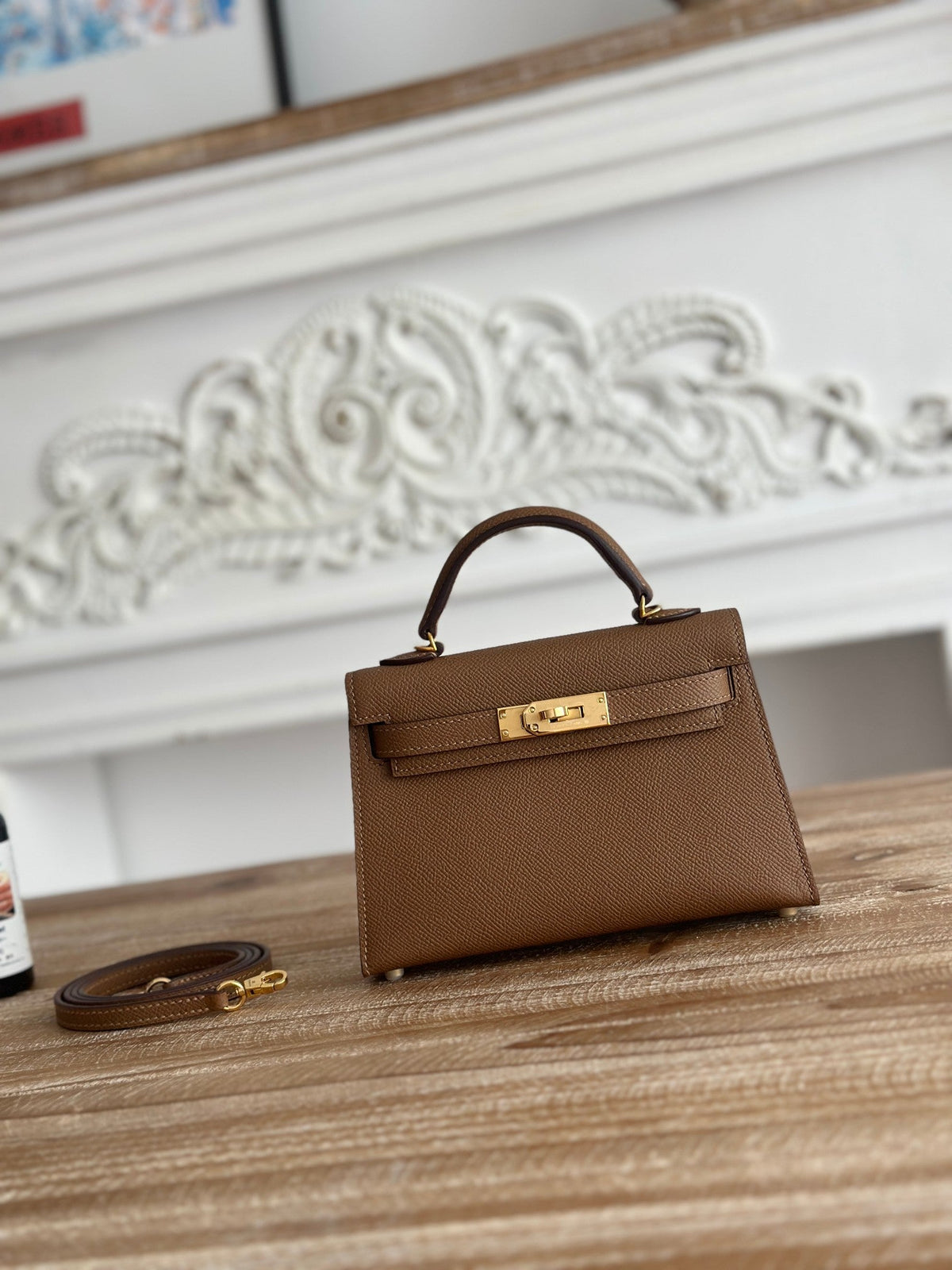 High-end Hermes 2026 Mini Kelly II 19cm Bag Epsom Leather 3