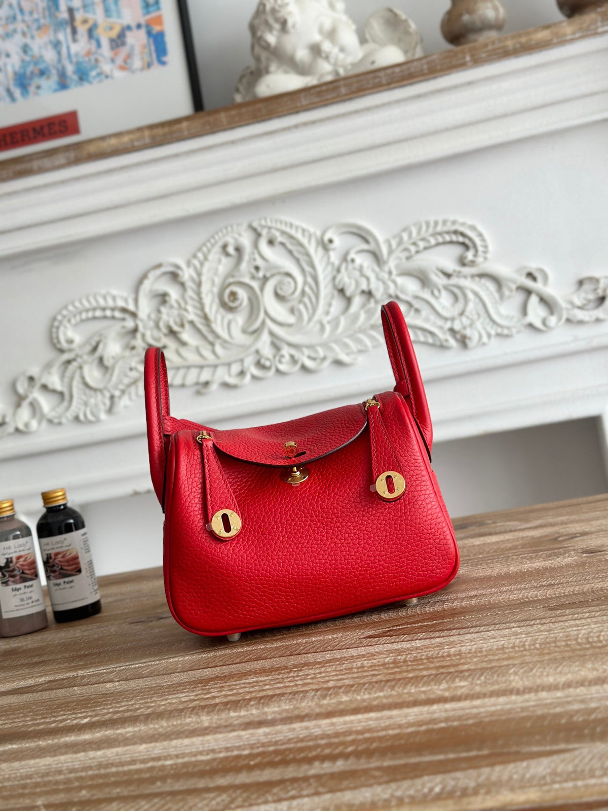 High-end Hermes 2026 Lindy Bag 19cm Togo Leather 4
