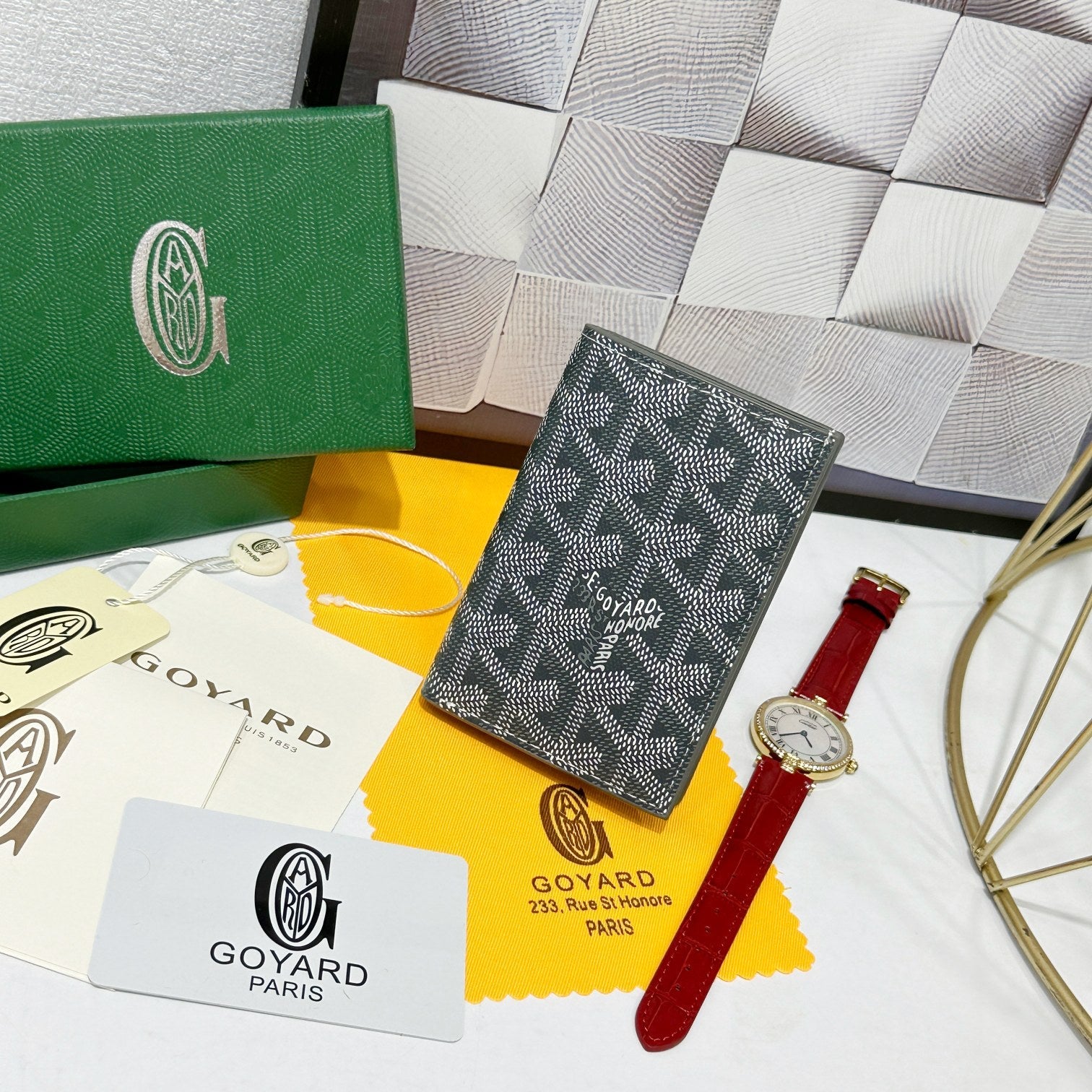 Goyard 2026 Saint-Pierre Card Wallet 11cm Cowhide Canvas 138416