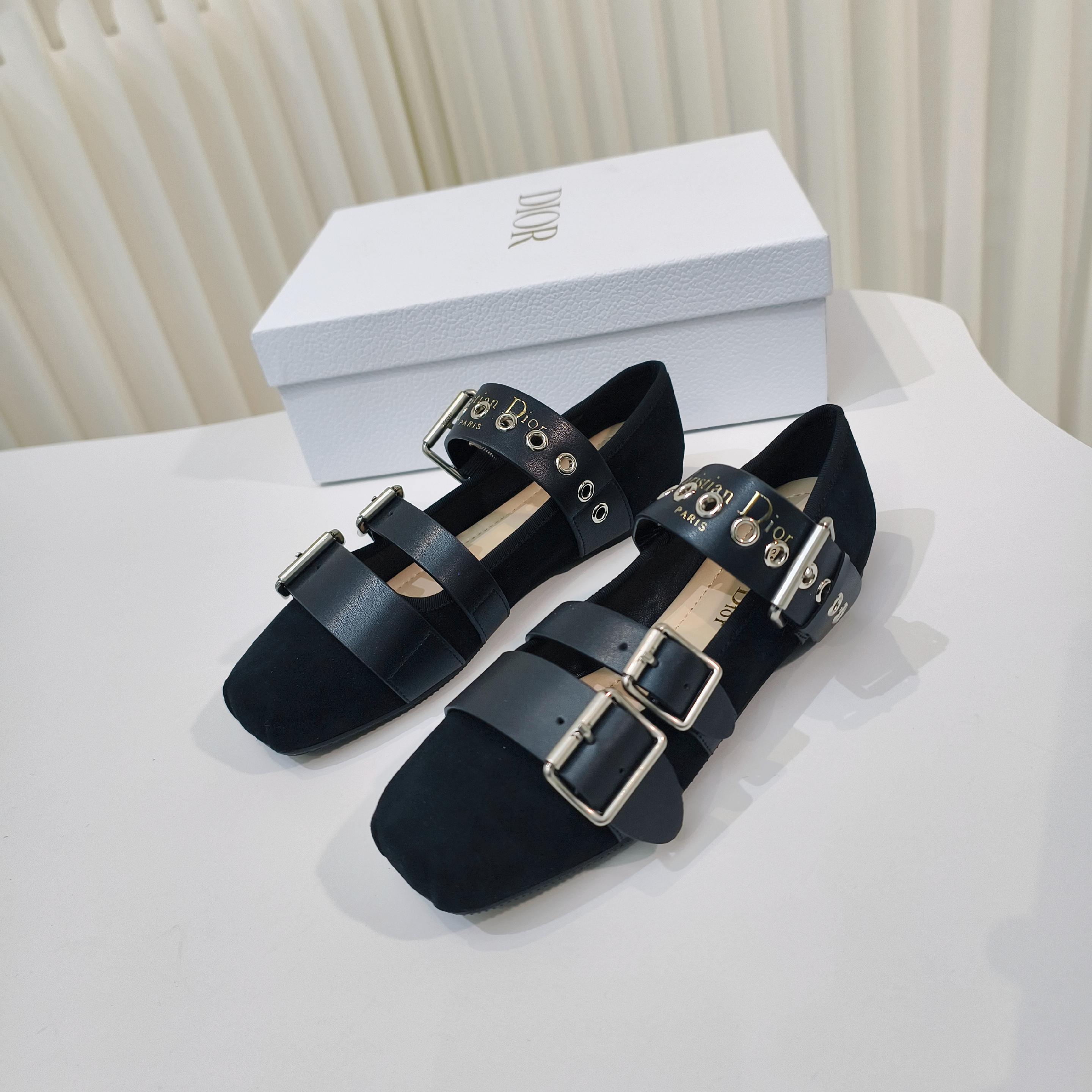 Dior 2026 Mary Jane Flats Suede Calfskin 927880