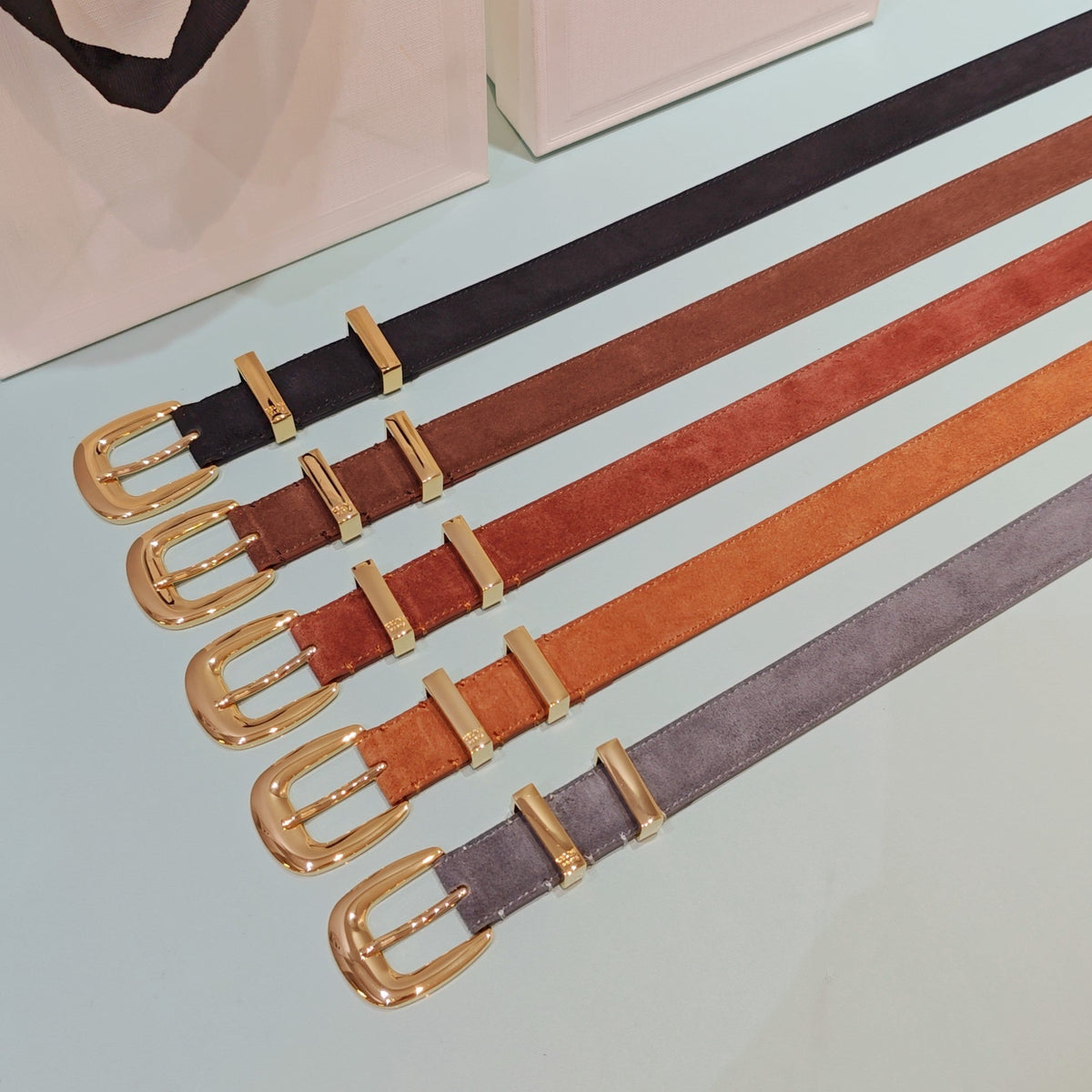 Celine 2026 Medium Western Belt 25mm Suede 194535