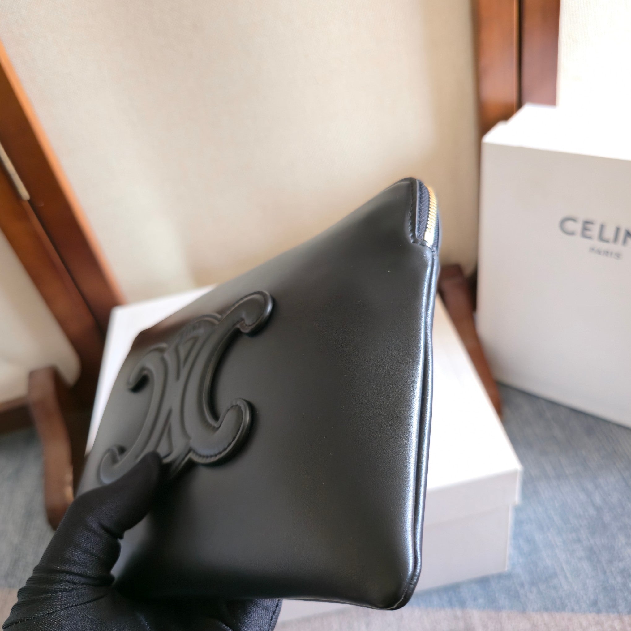 Celine 2025 Clutch Bag 24cm Cowhide 276330
