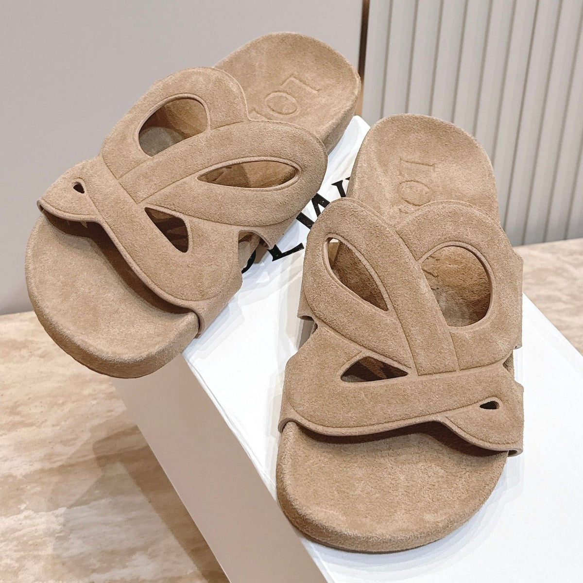 Loewe 2026 Ease Monogram Sandals Suede Leather 122760