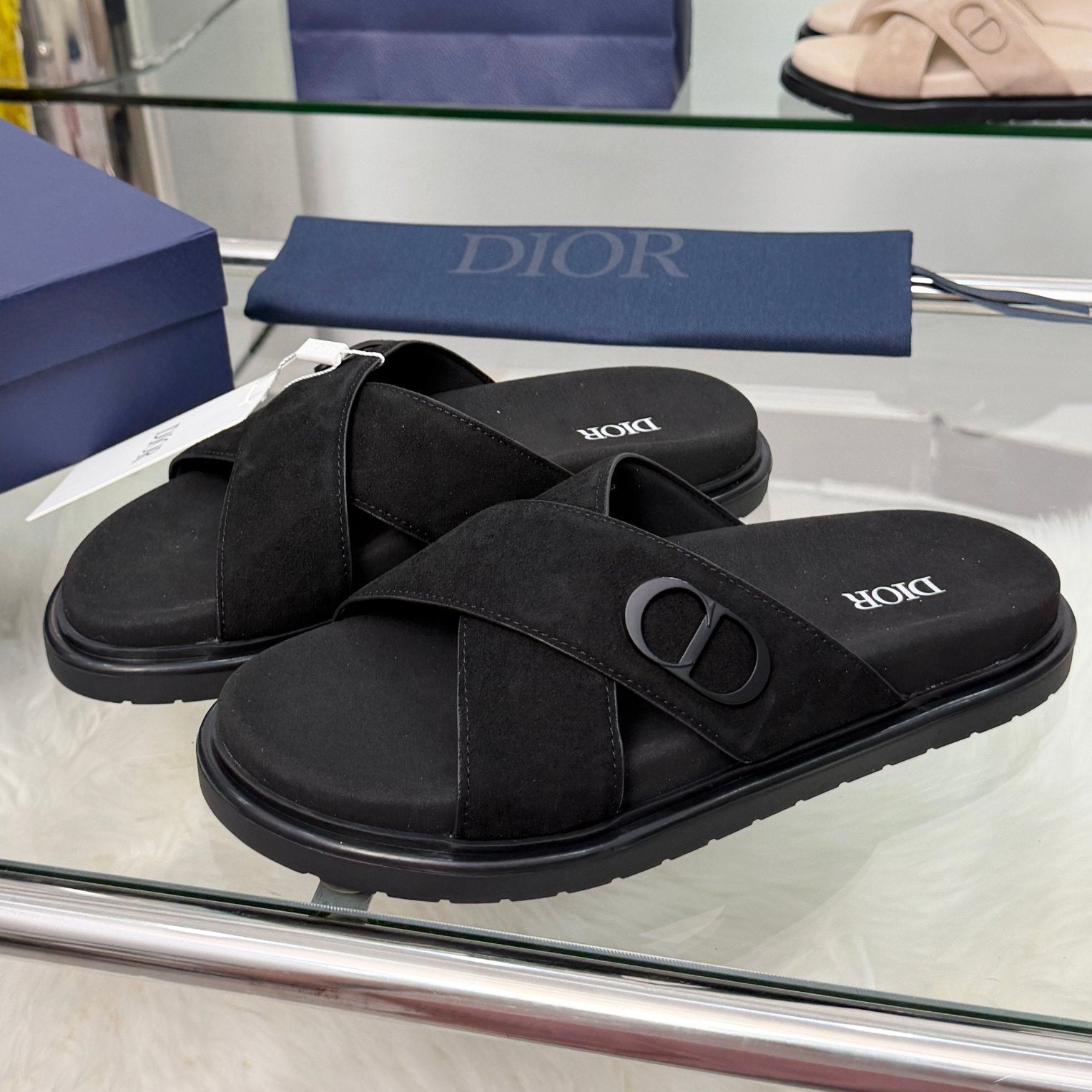 Dior 2026 Criss-Cross Strap Sandals Suede 966584