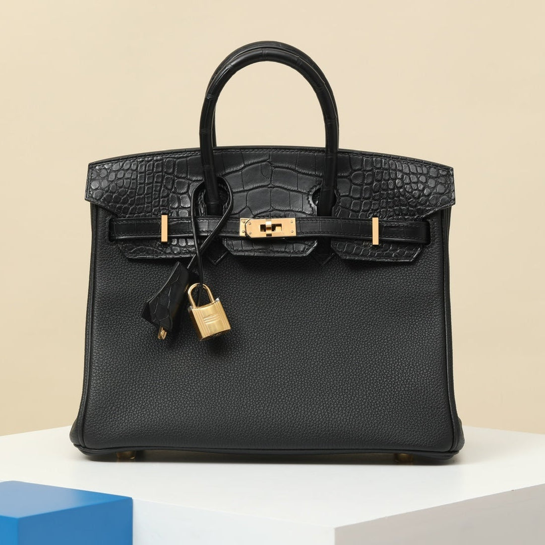 High-end Hermes 2026 Birkin Bag 25cm Togo And Crocodile Leather