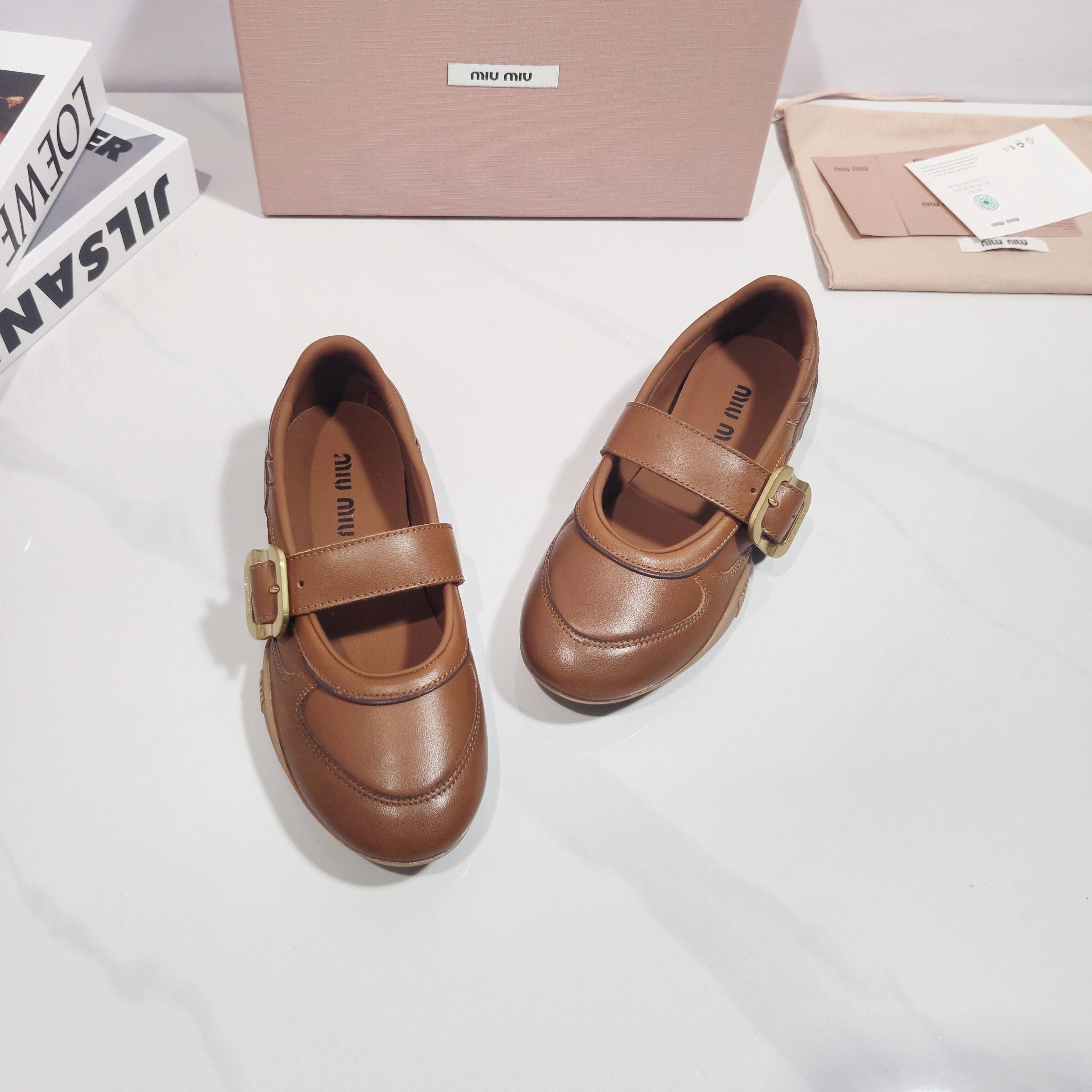 Miumiu 2026 Gymnasium Ballet Flat Leather 953684