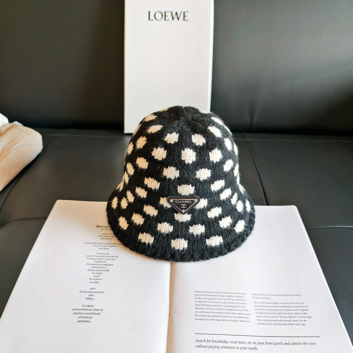 Prada 2026 Polka Dot Knitted Hat 565531