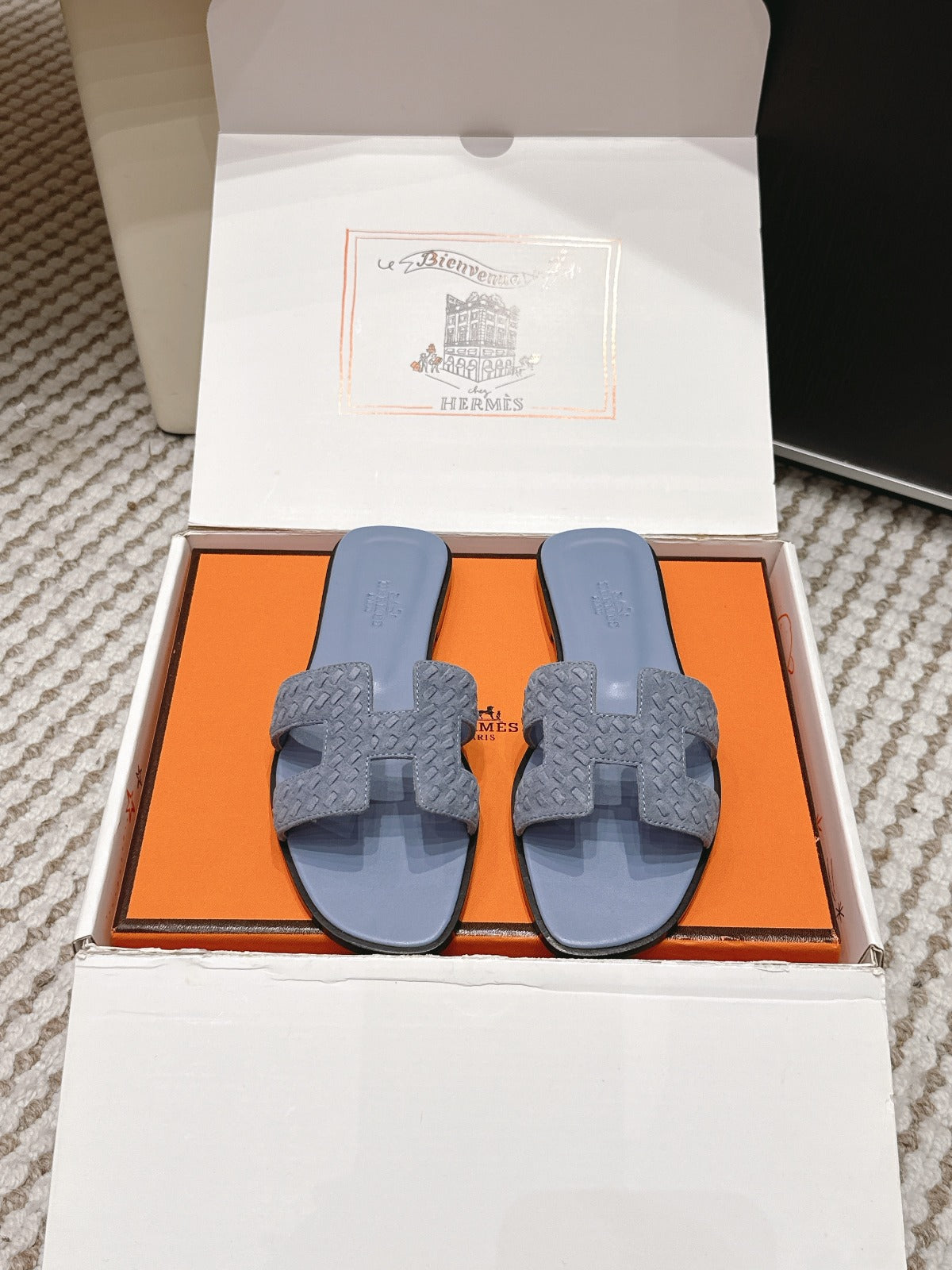 Hermes 2026 Oran Sandal Velvet Leather 598224