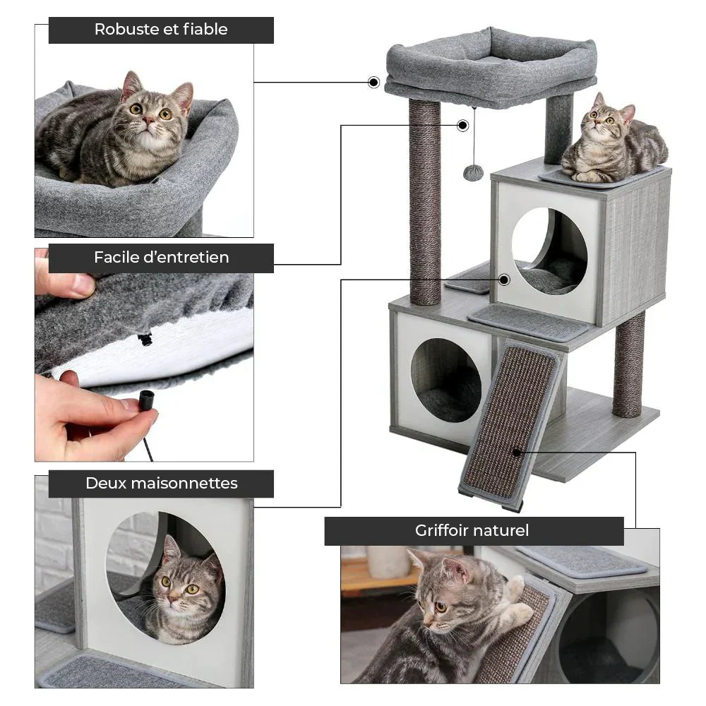 NEO - Arbre à Chat Double Box 90cm