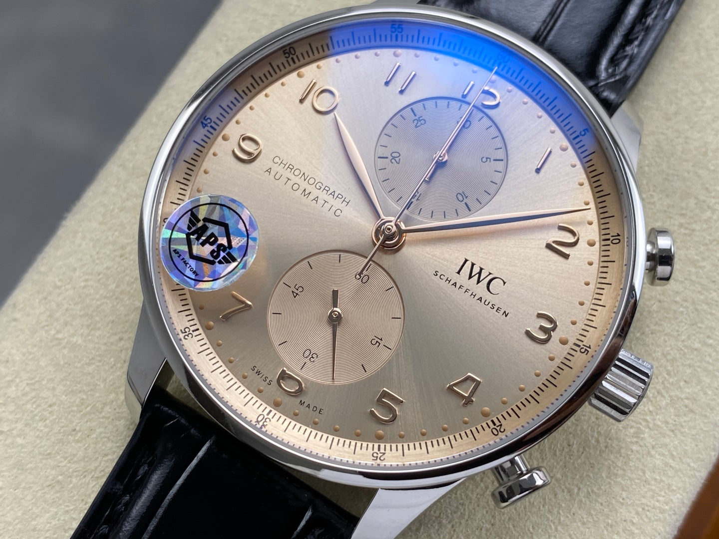 IWC Portuguese Chronograph 41mm Steel Case Crocodile Leather