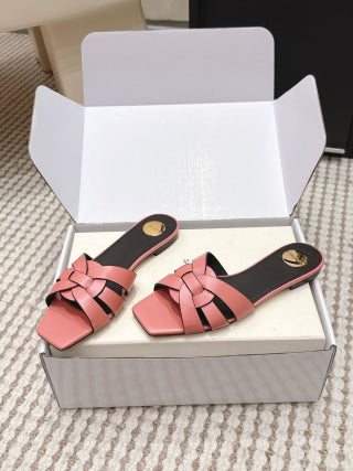 YSL 26ss Melody Stiletto Flat Slippers Calfskin