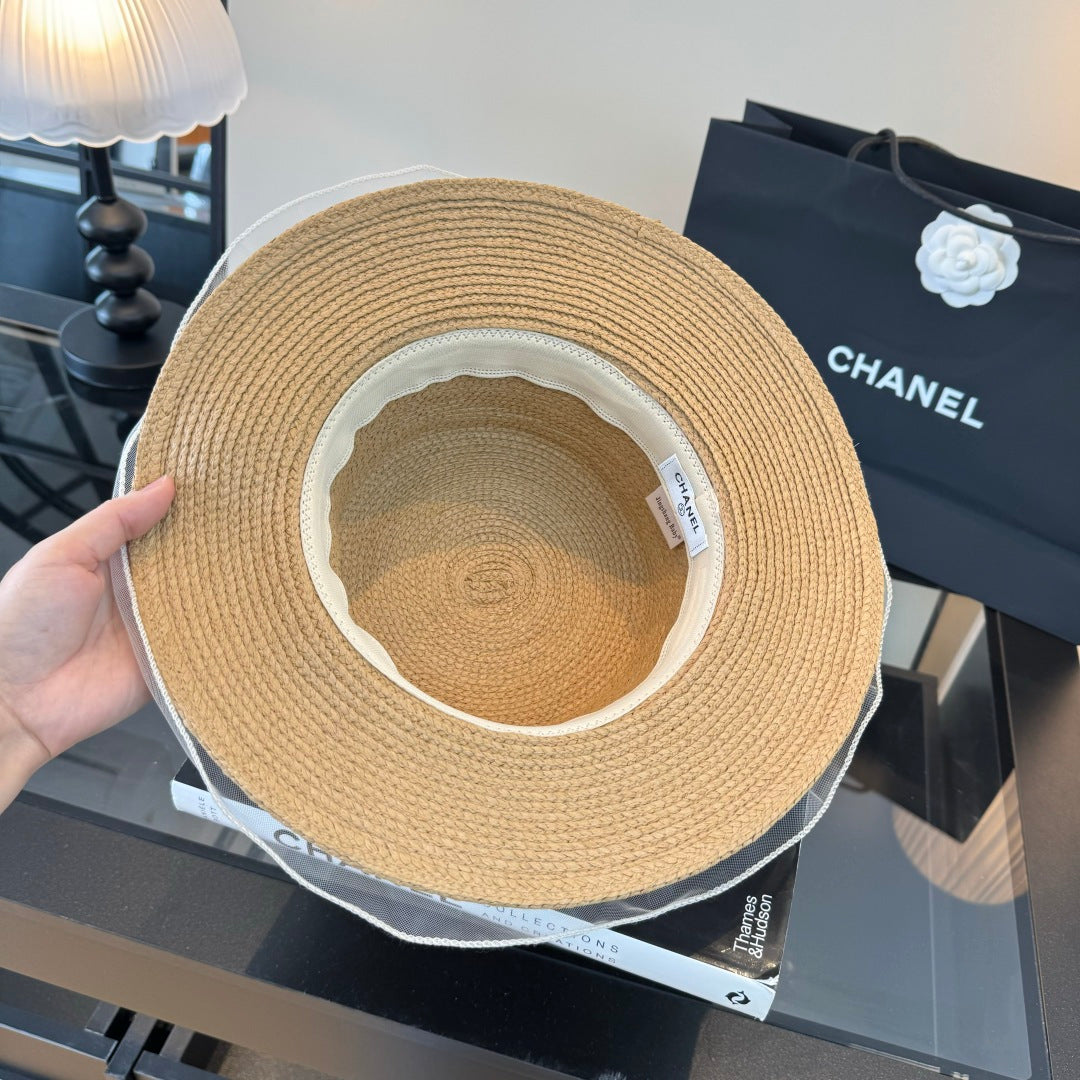 Chanel Lace Straw Hat 400882