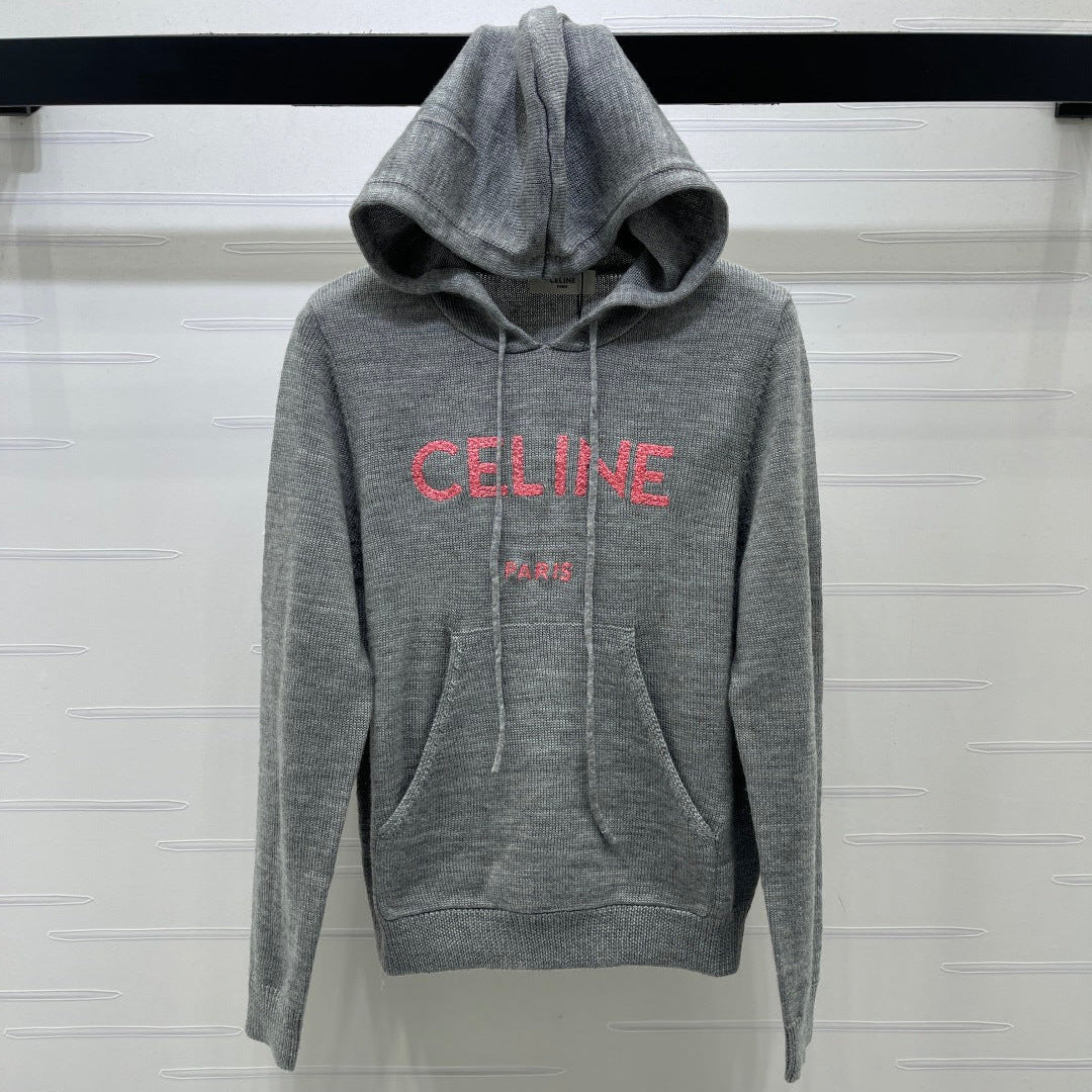 Celine 2026 Long-Sleeve Hooded Sweater Wool 430333