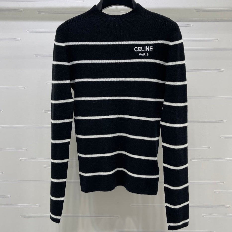 Celine 2026 Striped Long-Sleeved Top Wool 423875