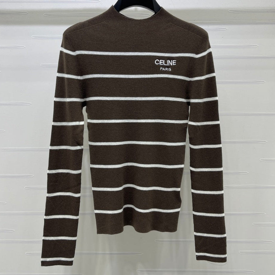 Celine 2026 Striped Long-Sleeved Top Wool 423875