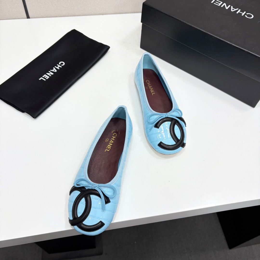 Chanel 2026 Crocodile-Embossed Ballet Flat Leather 193751