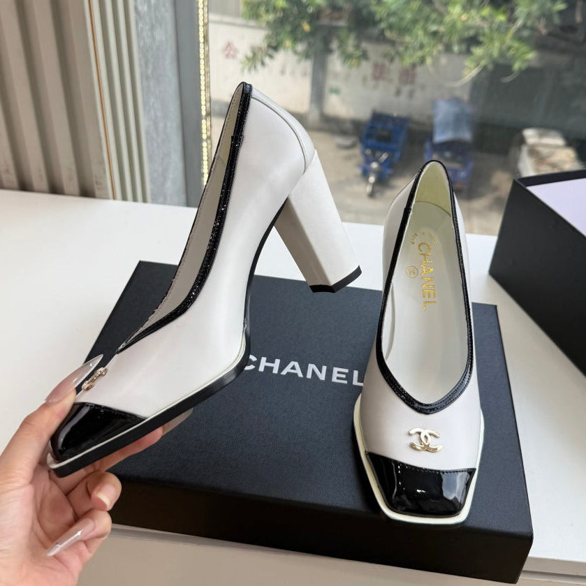 Chanel 2026 Two-Tone Pumps 80mm Leather 197190