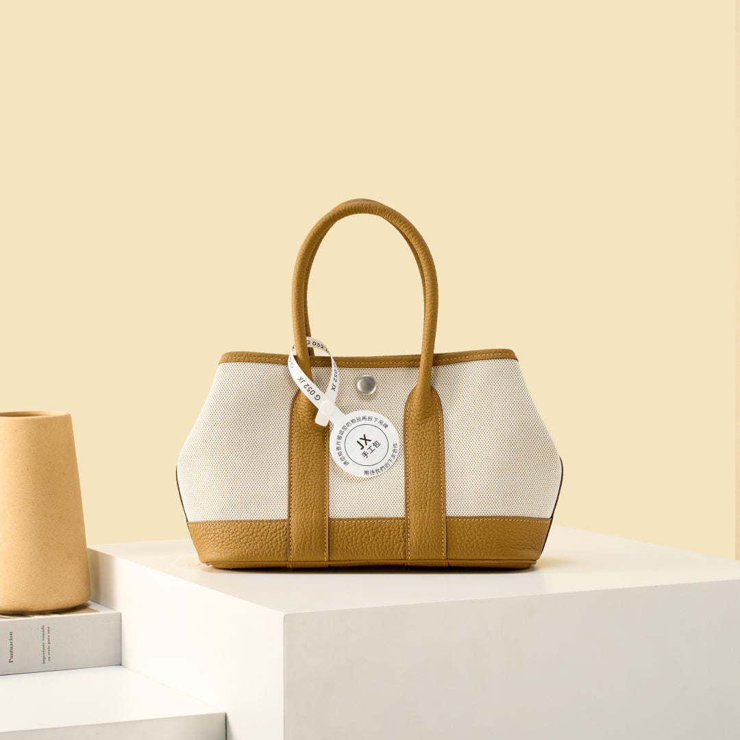 High-end Hermes 2026 Garden Party 23cm Bag Dutch Leather Canvas