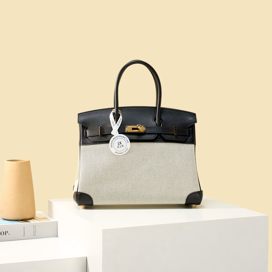 High-end Hermes 2026 Birkin 30cm Bag Canvas/Swift Leather