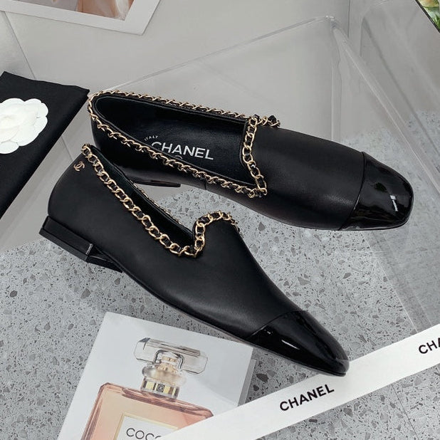 Chanel 2026 Chain Trim Loafers Sheepskin 162112