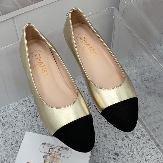 Chanel 2026 Cap Toe Ballet Flat Calfskin 162176
