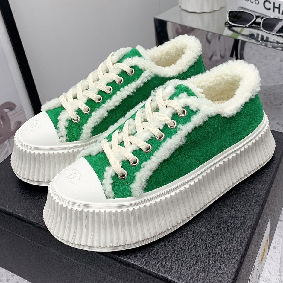 Chanel 2026 Platform Sneakers Suede Wool 162256