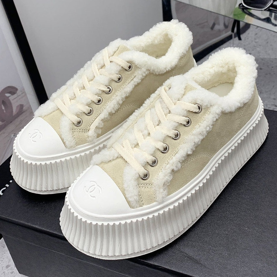 Chanel 2026 Platform Sneakers Suede Wool 162256