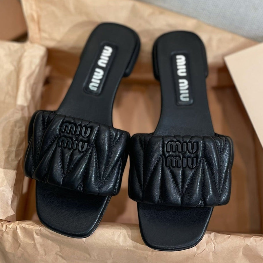 Miu Miu 2026 Matelassé Sandals Lambskin 155491