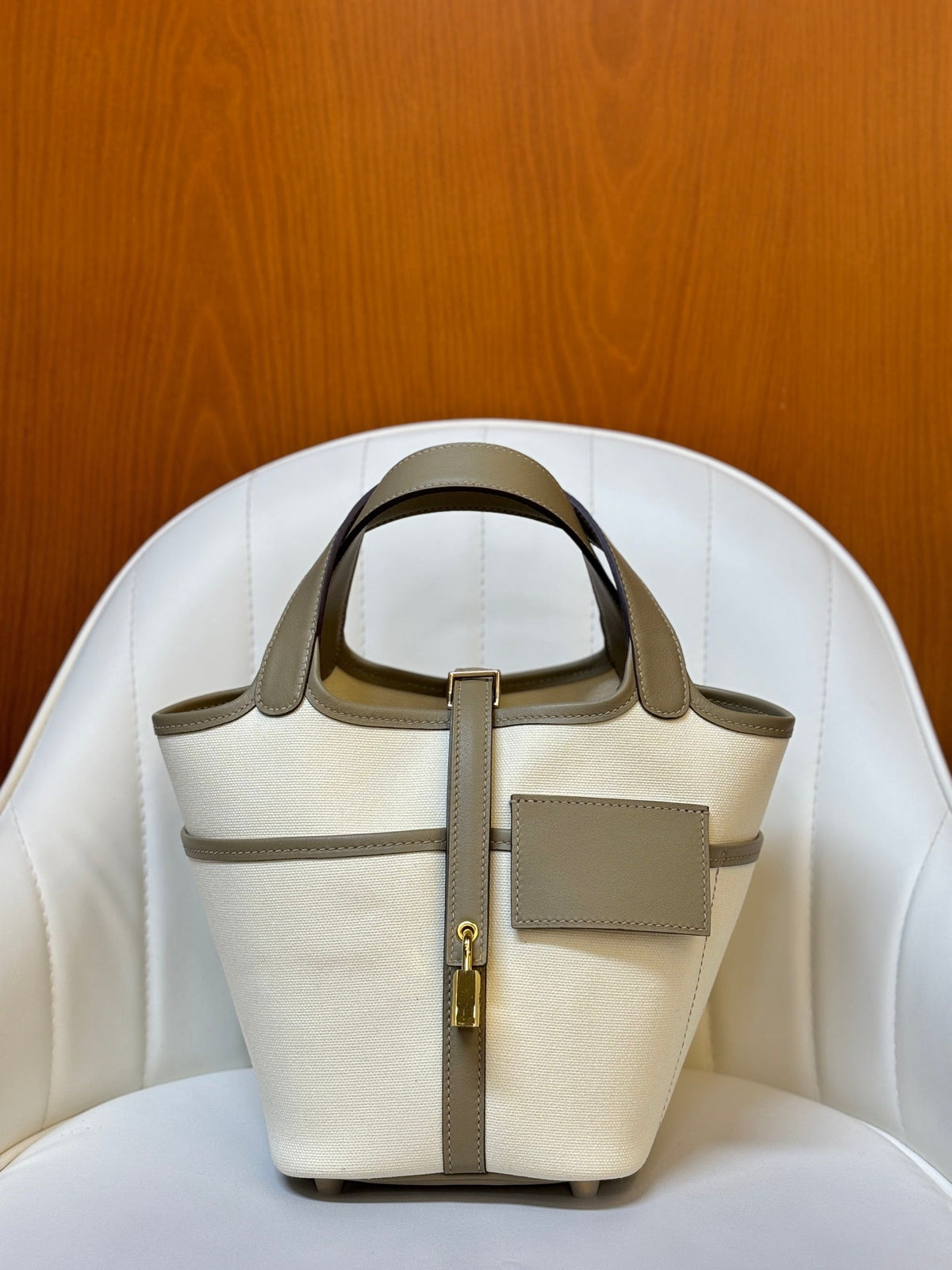 High-end Hermes 2026 Picotin Lock 18 Pocket Bag Canvas/Swift Calfskin 2