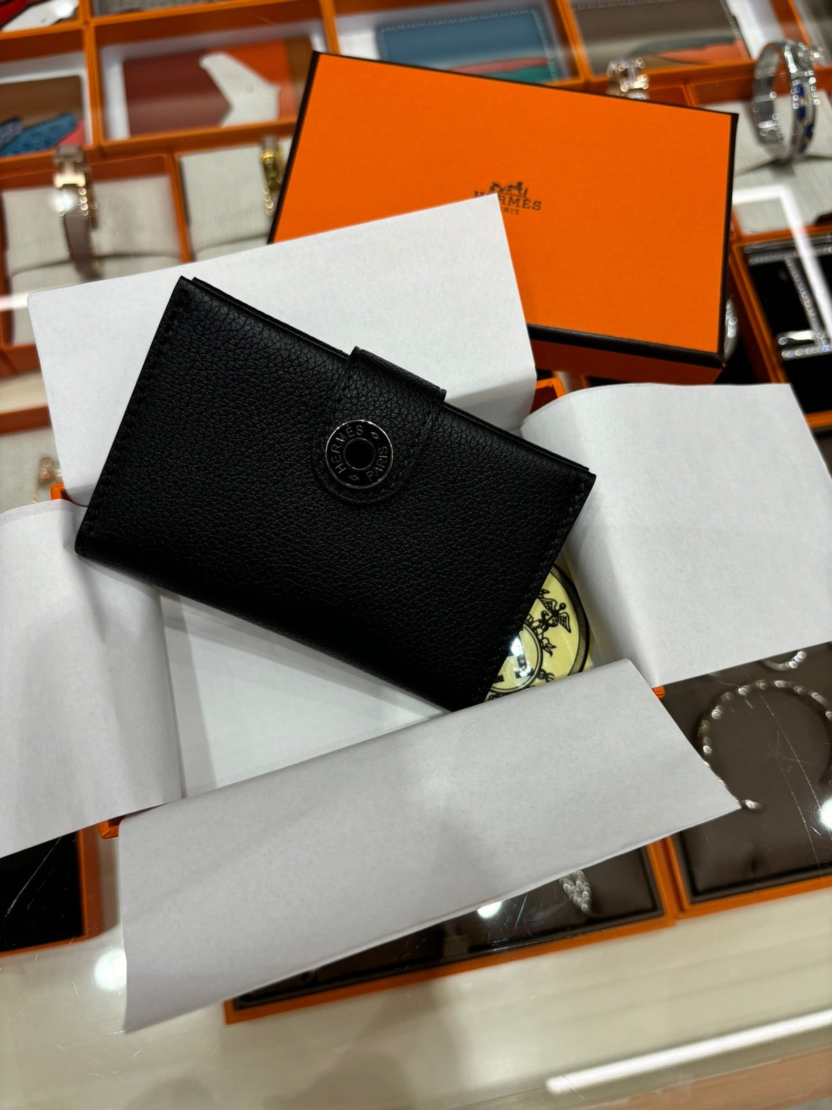 High-end Hermes 2026 R.M.S Card Holder Evercolor Leather