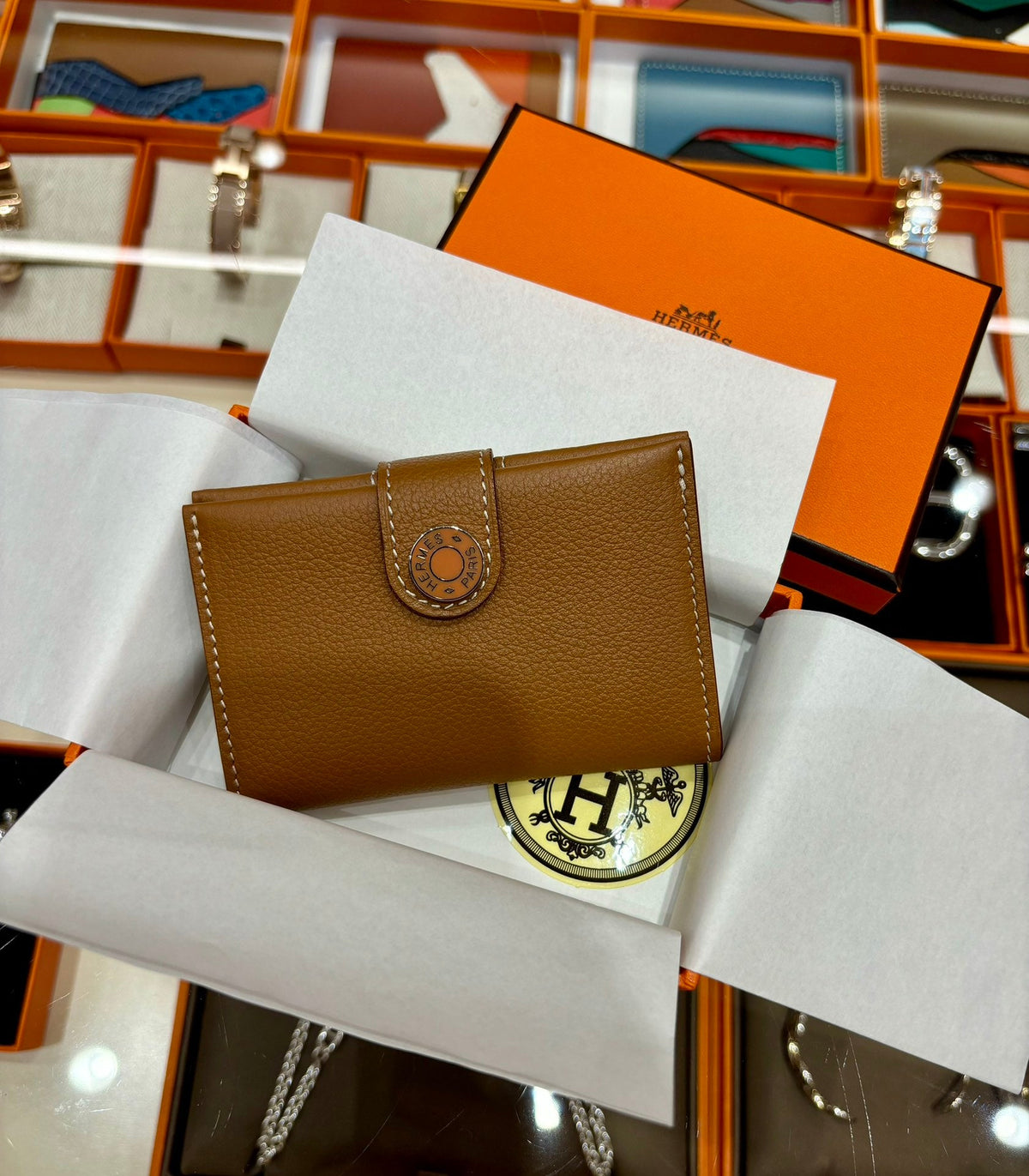 High-end Hermes 2026 R.M.S Card Holder Evercolor Leather