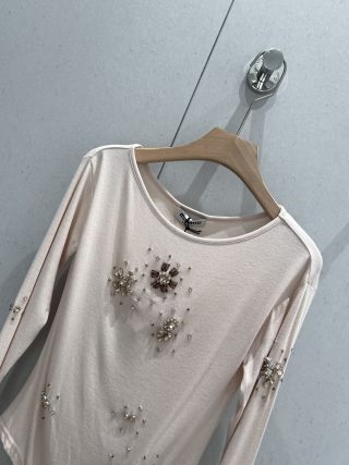 Miu Miu Long-sleeved Base T-shirt Cotton 204818