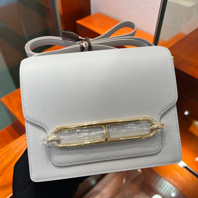 High-end Hermes 2026 Mini Roulis 18cm Evercolor Leather