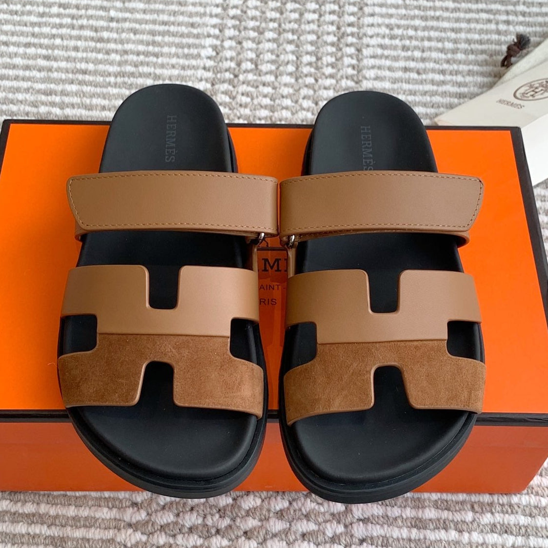 Hermes 2026 Chypre Sandal Suede Calfskin 982185