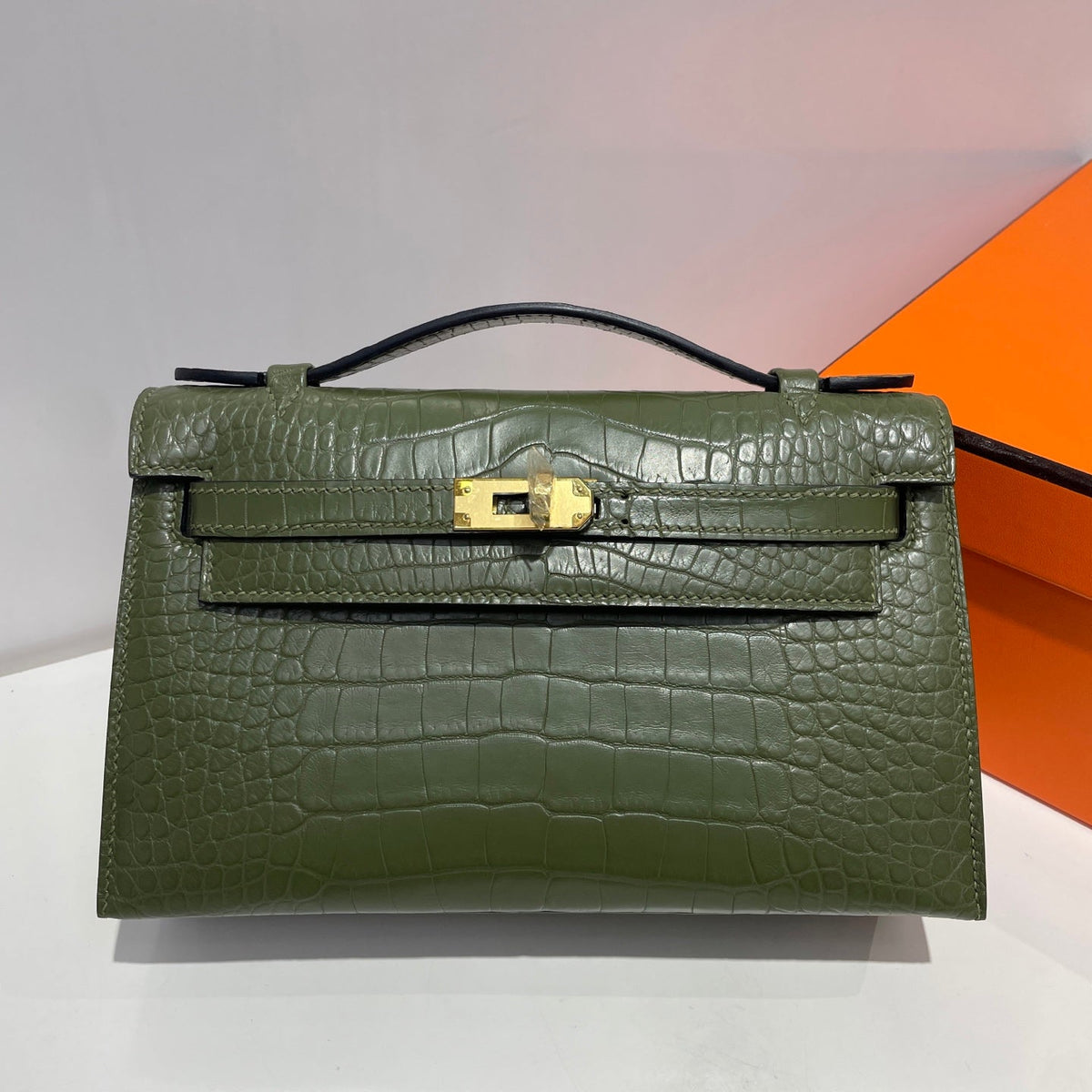 High-end Hermes 2026 Kelly Pochette Bag 22cm Crocodile Leather