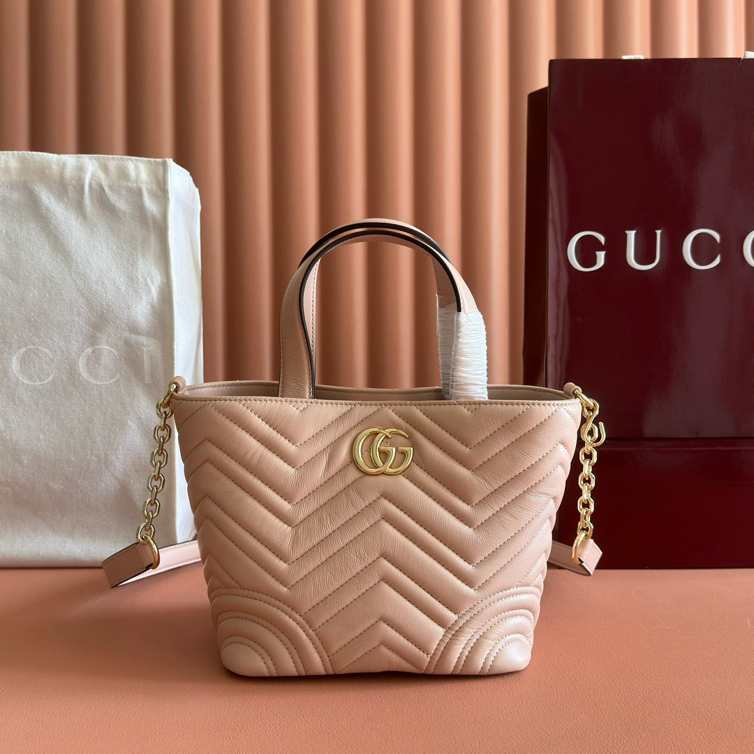 GG 2025 Marmont Tote Bag Pink Sheepskin