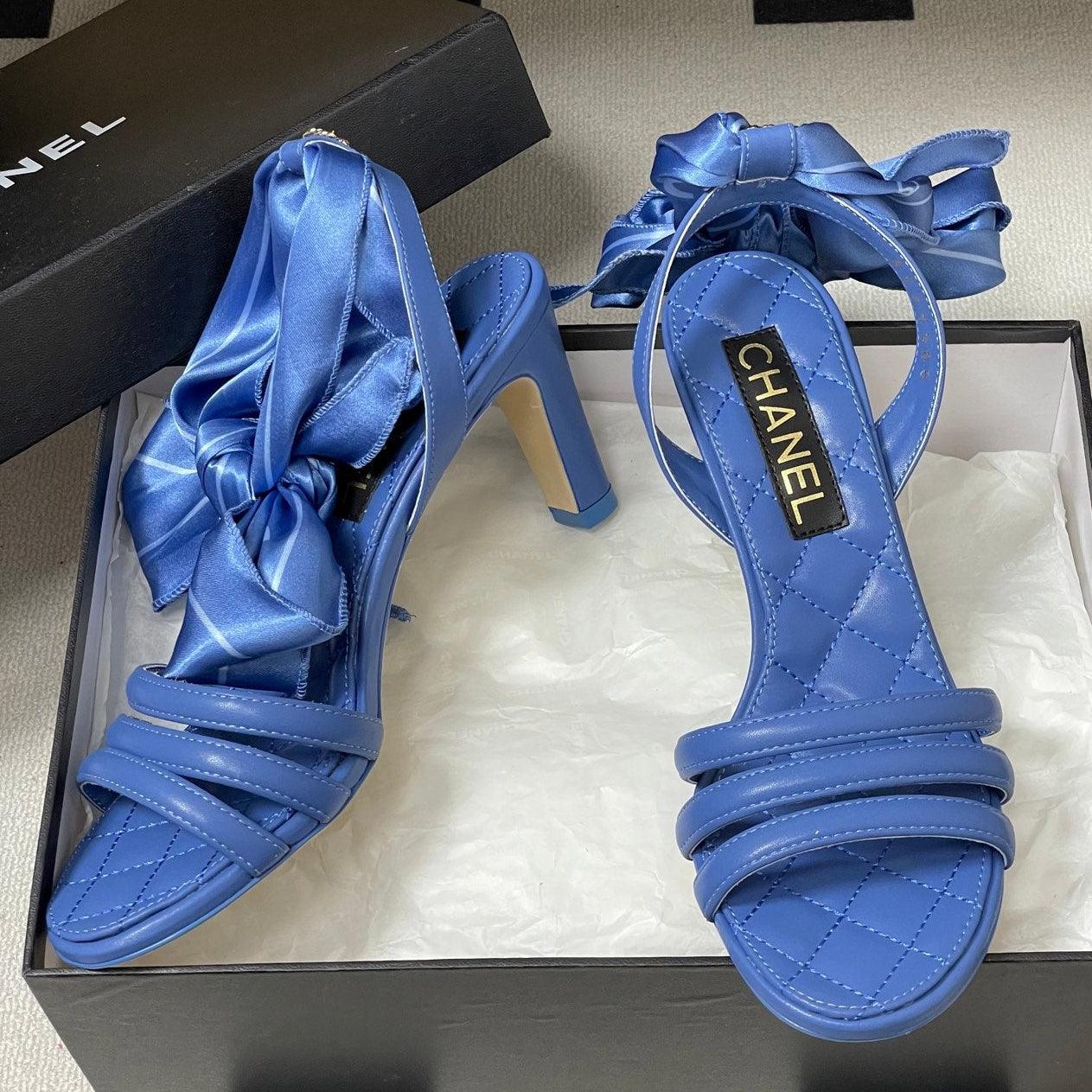 CC 26 Quilted Sandal 70mm With Scarf Sheepskin