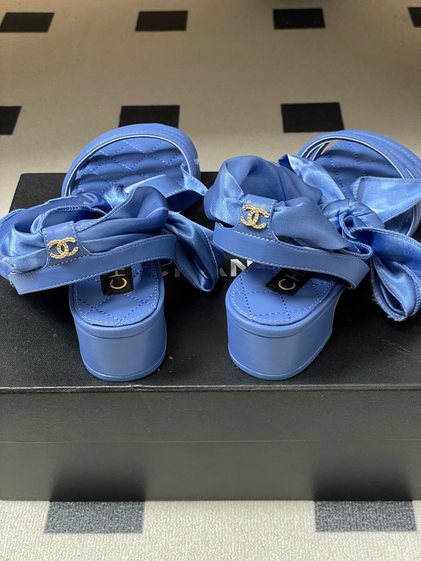 CC 26 Quilted Sandal 30mm With Scarf Sheepskin