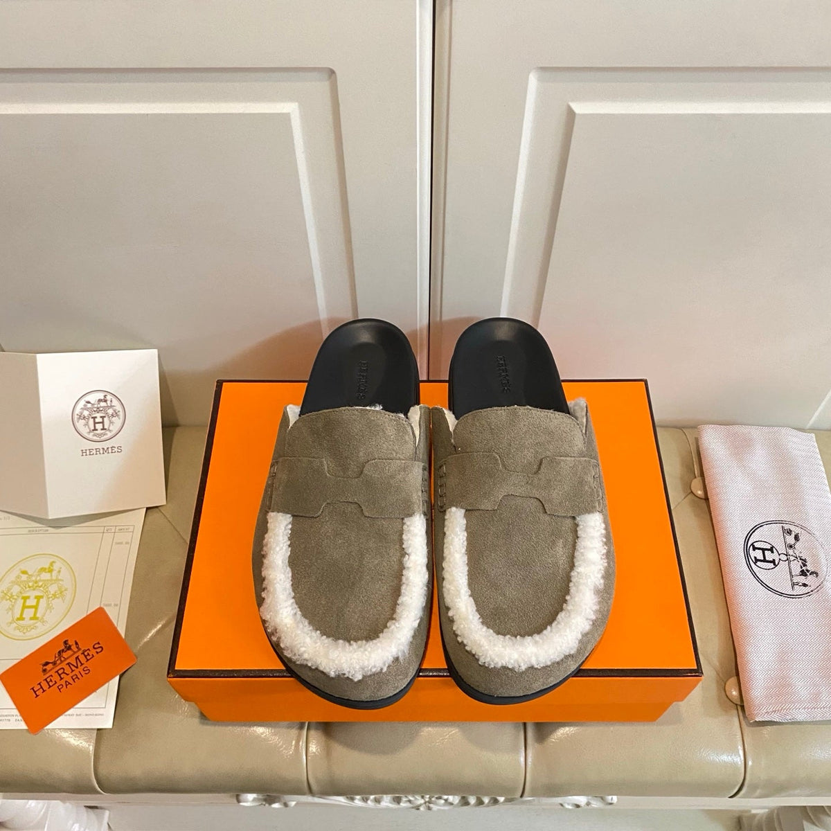 Hermes 2026 Go Mule Suede Leather 602937