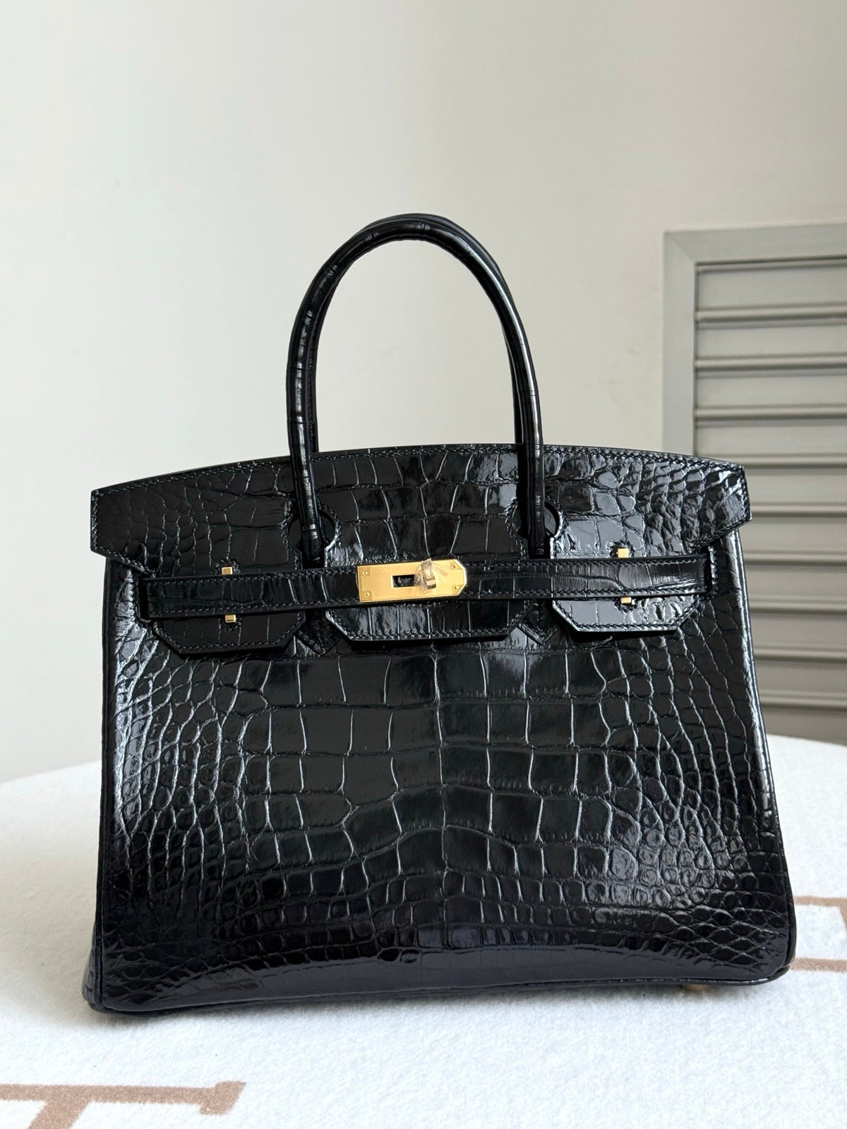 High-end Hermes 2026 Birkin Bag 30cm Glossy Crocodile Leather