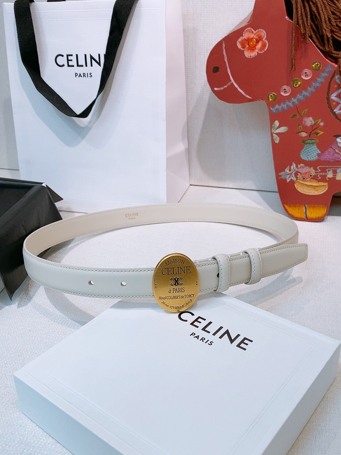 Celine 4.5cm Belt Buckle 2.5cm Width Leather 2